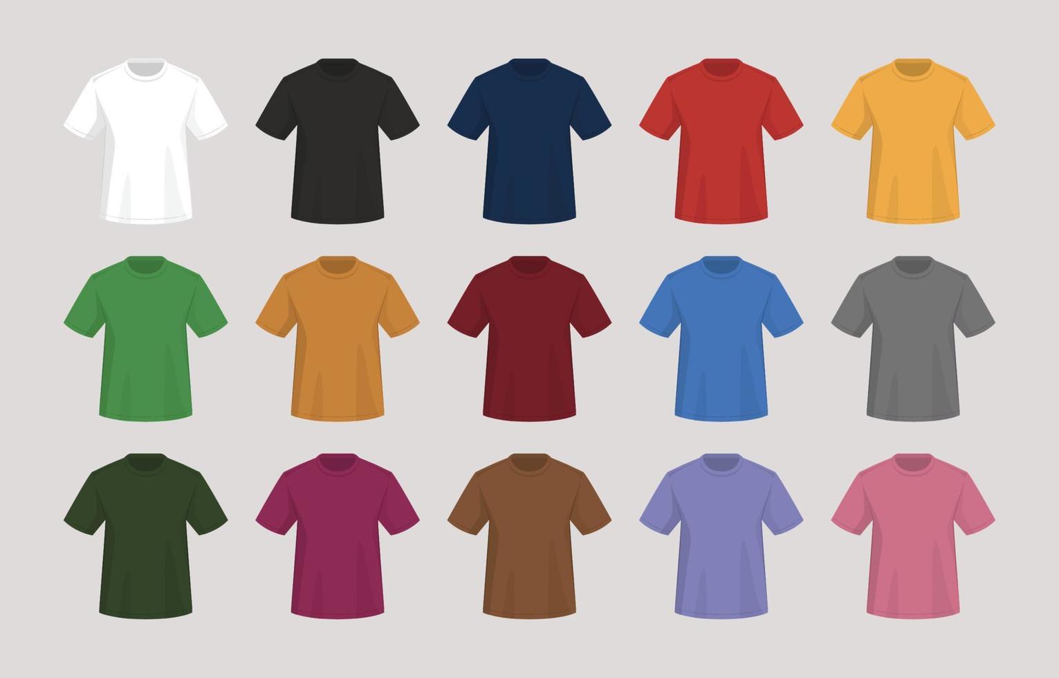 platte kleurrijke t-shirtsjabloon vector