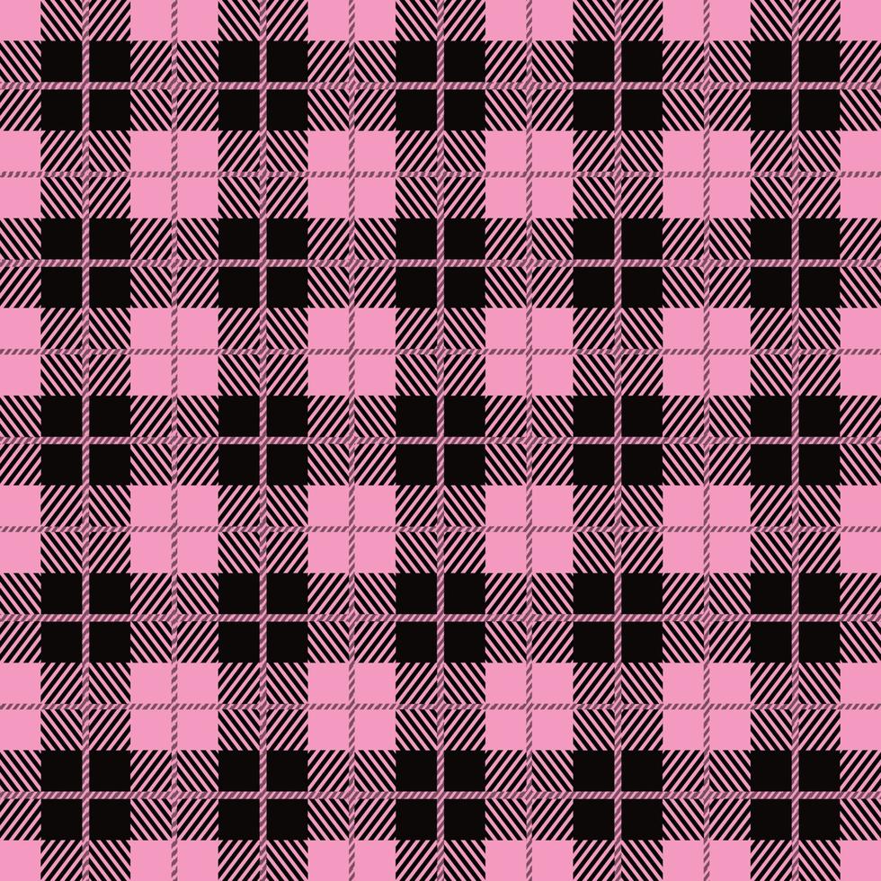 zwart roze tartan geruite Schotse naadloze patroontextuur van tartan geruite tafelkleden vector