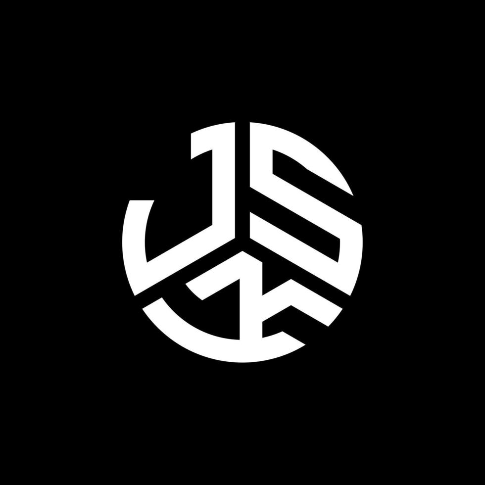 jsk brief logo ontwerp op zwarte achtergrond. jsk creatieve initialen brief logo concept. jsk brief ontwerp. vector