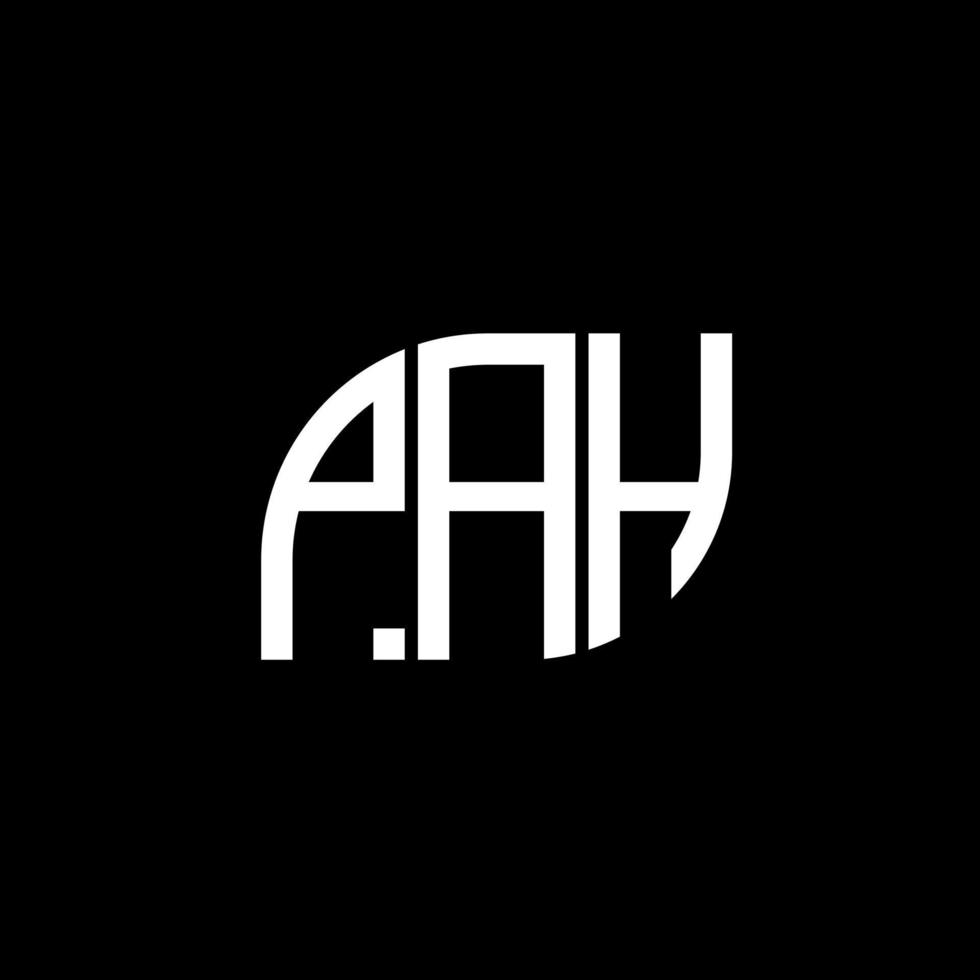 pah brief logo ontwerp op zwarte background.pah creatieve initialen brief logo concept.pah vector brief ontwerp.