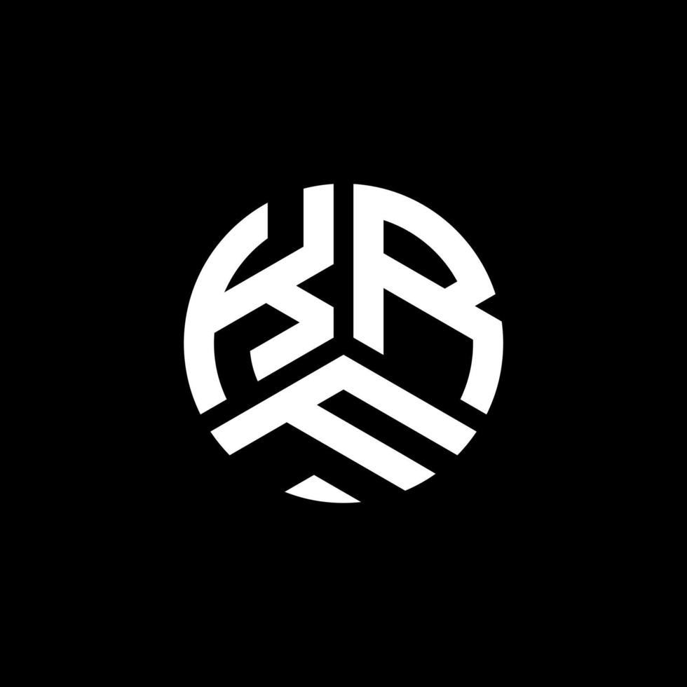 krf brief logo ontwerp op zwarte achtergrond. krf creatieve initialen brief logo concept. krf brief ontwerp. vector