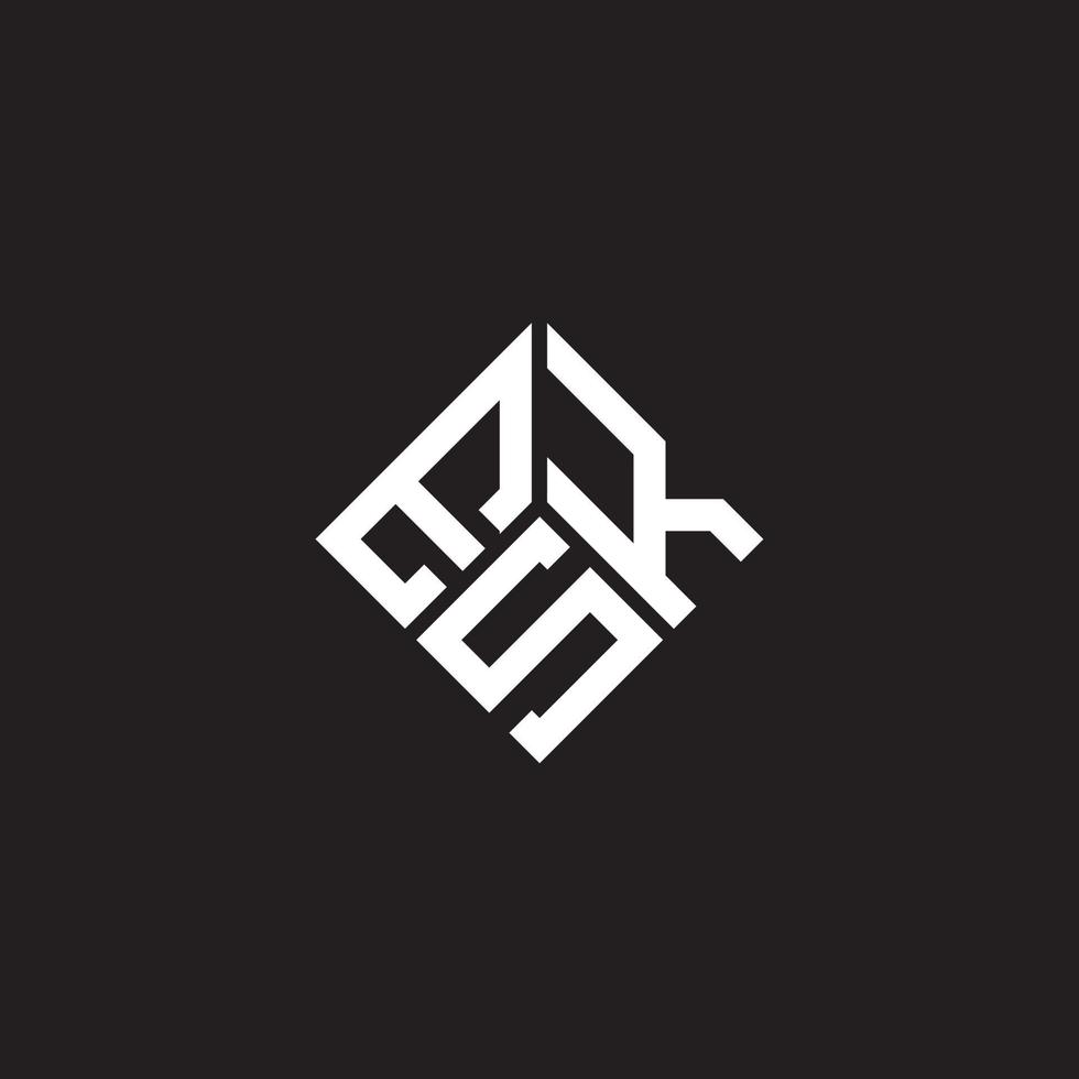 esk brief logo ontwerp op zwarte achtergrond. esk creatieve initialen brief logo concept. esk brief ontwerp. vector