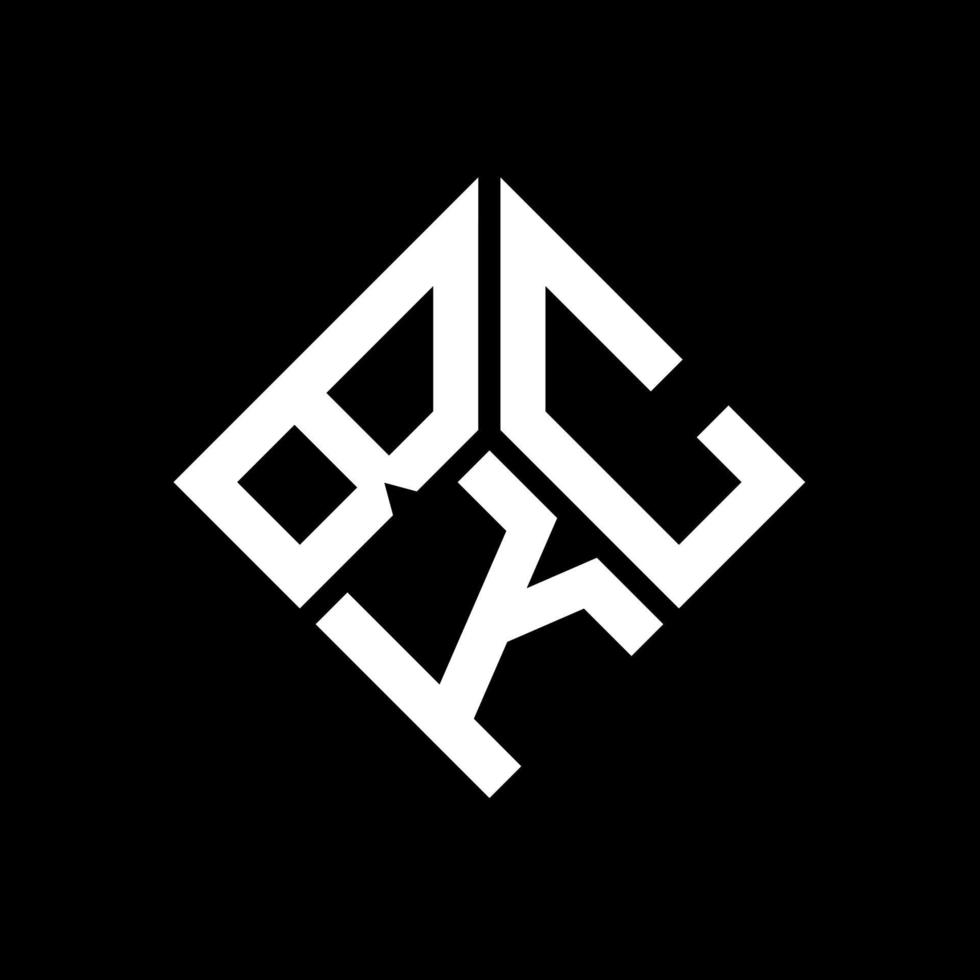 bkc brief logo ontwerp op zwarte achtergrond. bkc creatieve initialen brief logo concept. bkc brief ontwerp. vector