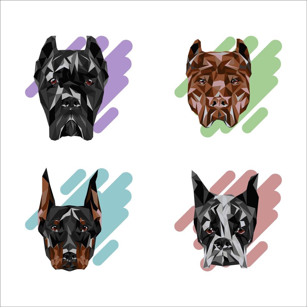 honden in het kubisme vector