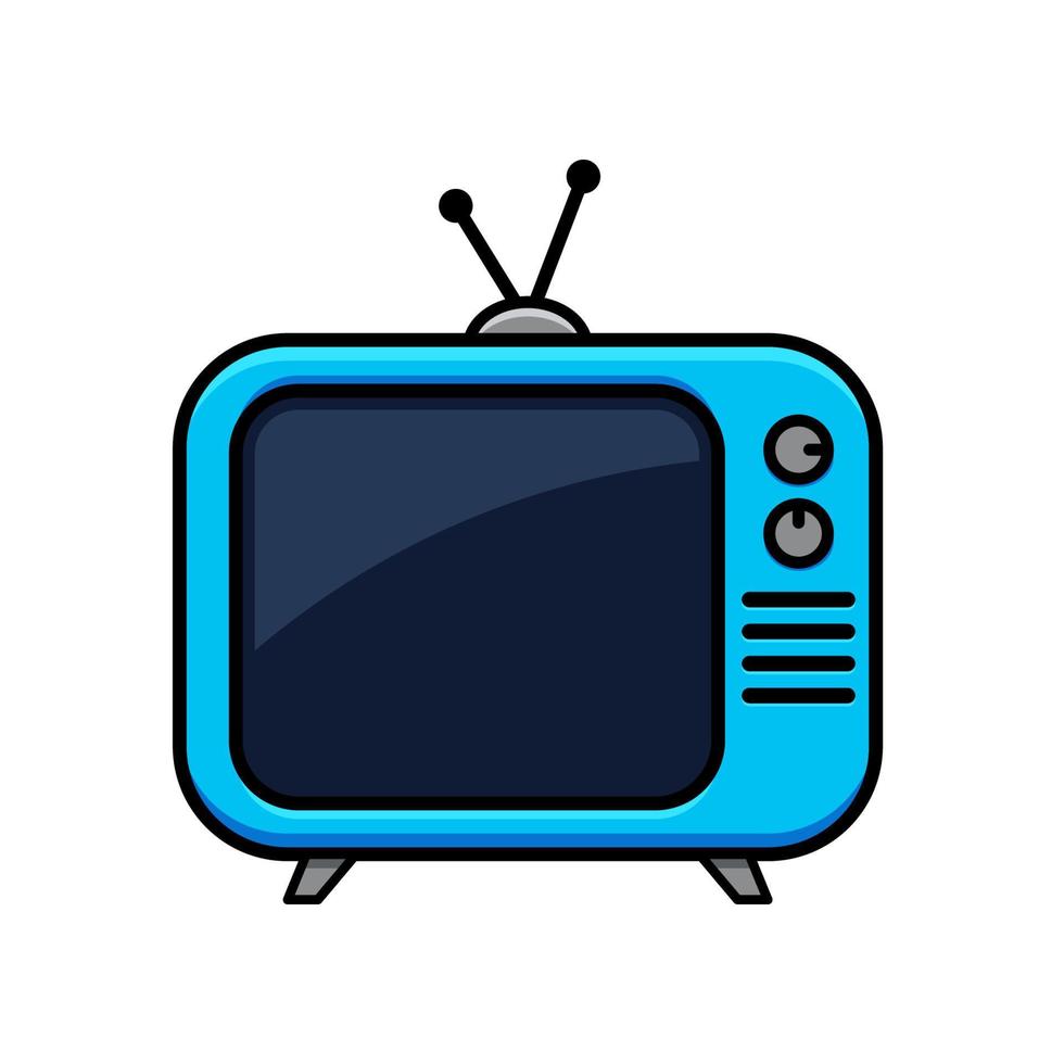 retro tv vectorillustratie geïsoleerd op een witte achtergrond vector