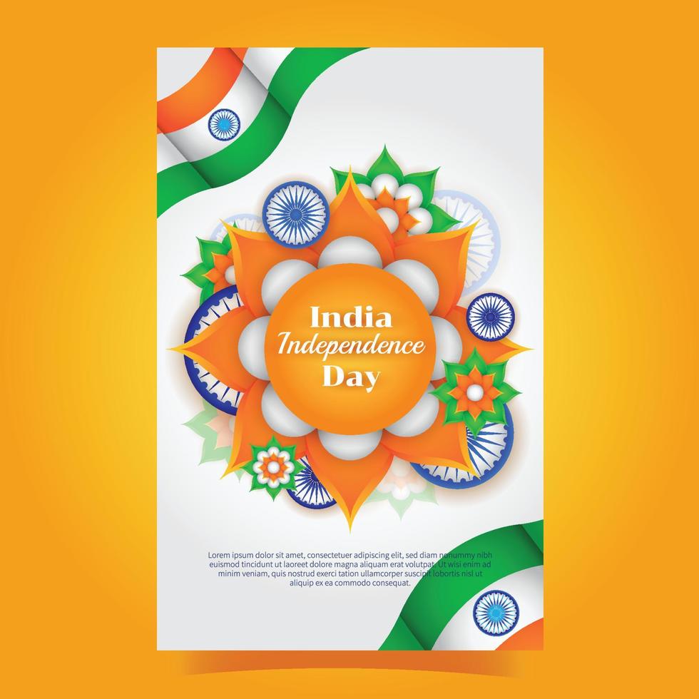 india onafhankelijkheidsdag poster sjabloon vector