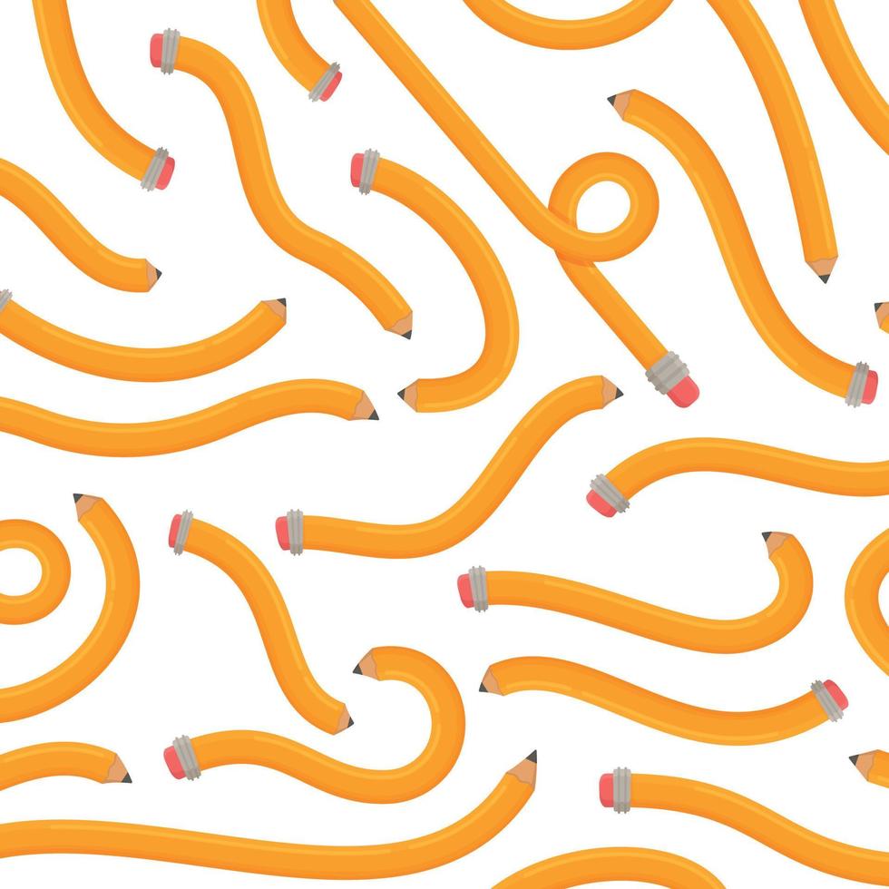 vectorillustratie van gebogen potlood patroon. naadloze potloodtekening die erg op wormen lijkt. vector