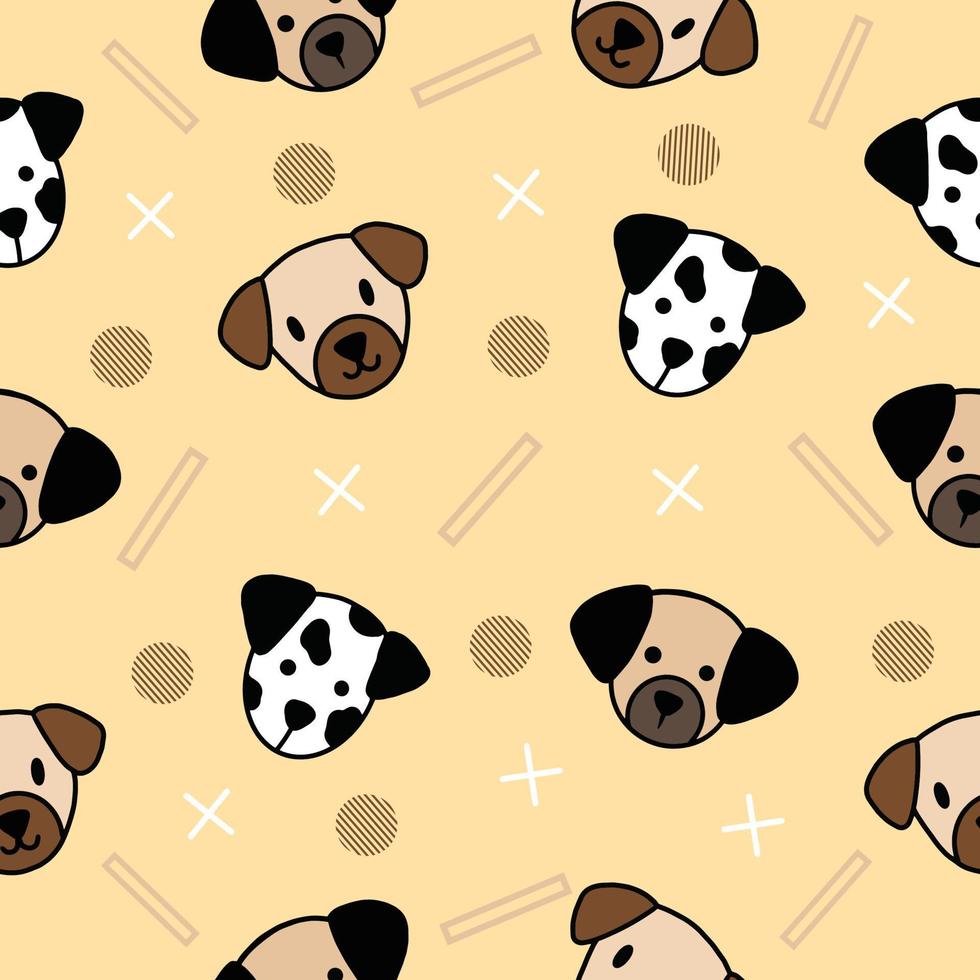 schattige dieren hond puppy puppies naadloze patroon doodle voor kinderen en baby vector