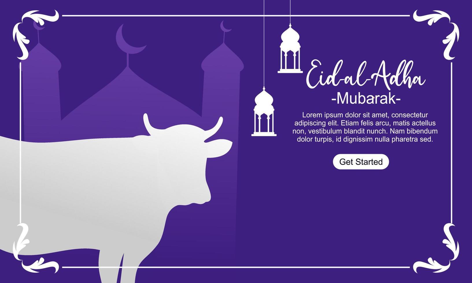 eid al adha mubarak islamitisch festival social media bannersjabloon vector