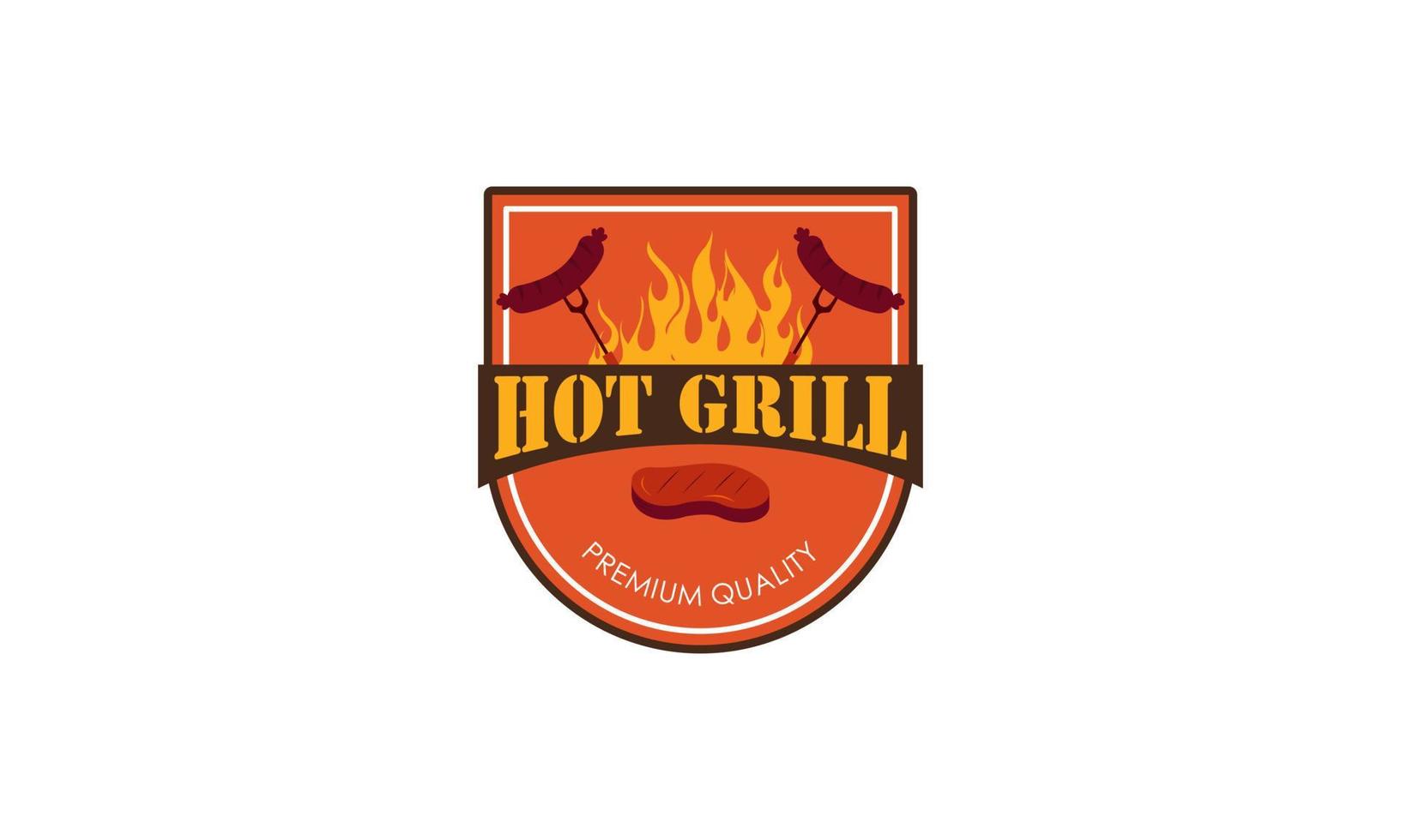 creatieve barbecue-logosjabloon met details vector