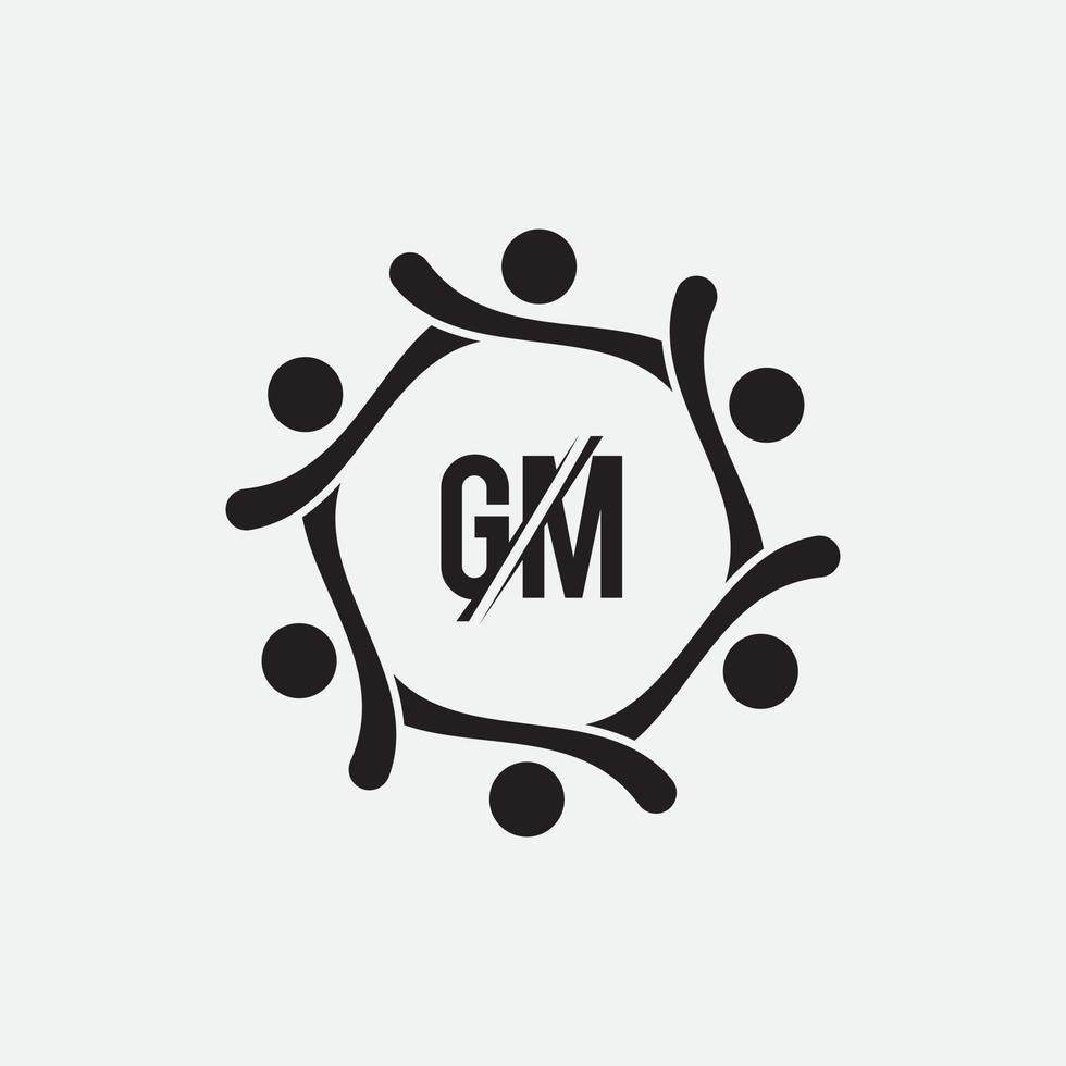 gm mg aanvankelijk gebaseerd alfabet pictogram logo. vector