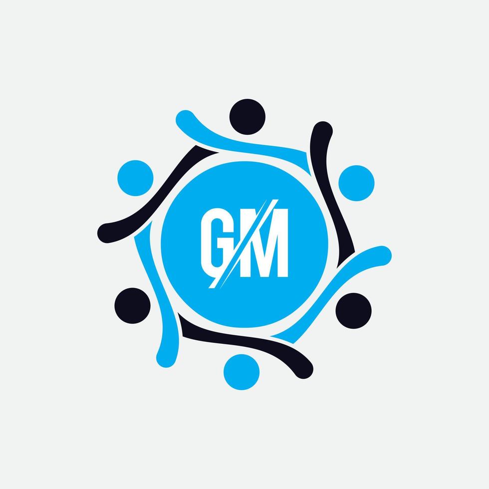 gm mg aanvankelijk gebaseerd alfabet pictogram logo. vector