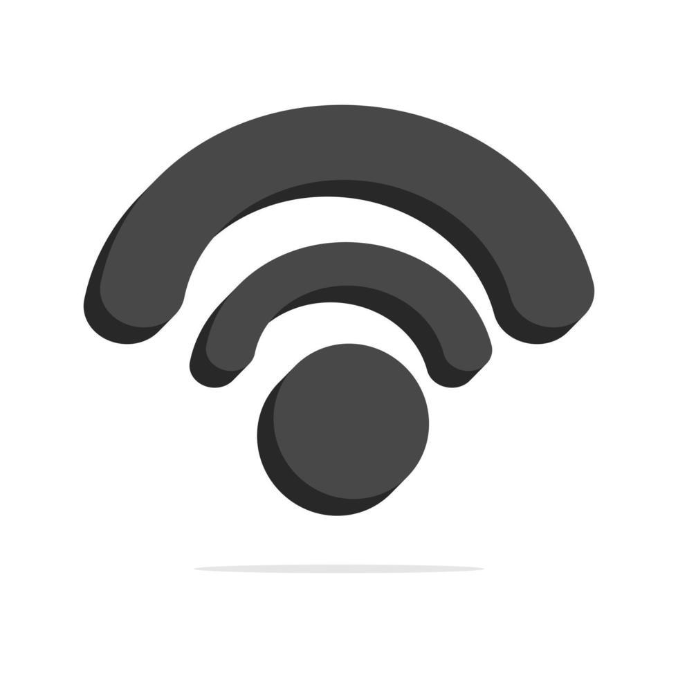 3D-wifi-signaalpictogram in minimale cartoonstijl vector