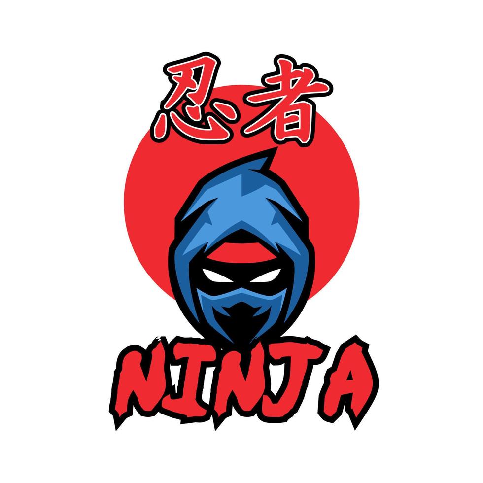 ninja mascotte cartoon logo sjablonen vector