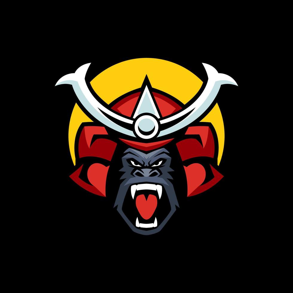 boze gorilla samurai logo-sjablonen vector