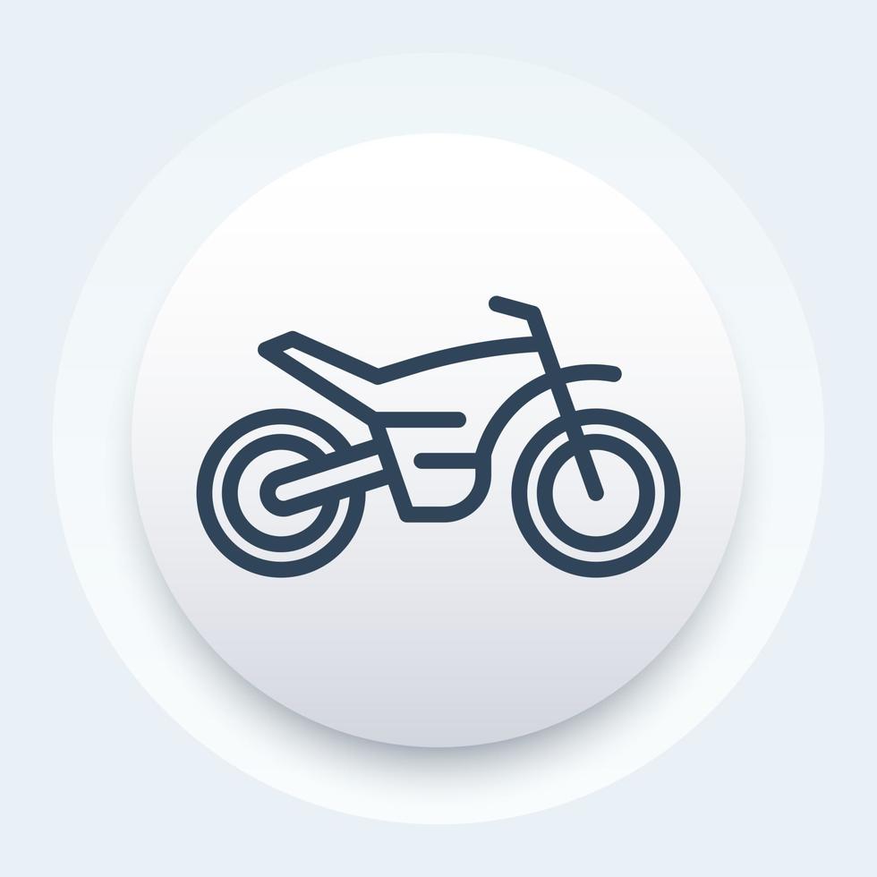 offroad fiets, motorfiets, motorcross lijn pictogram, vectorillustratie vector