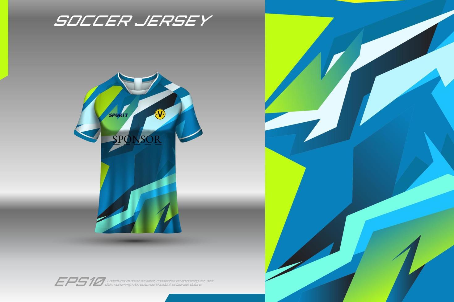 ontwerpsjabloon voor voetbaltrui en t-shirt mockup vector