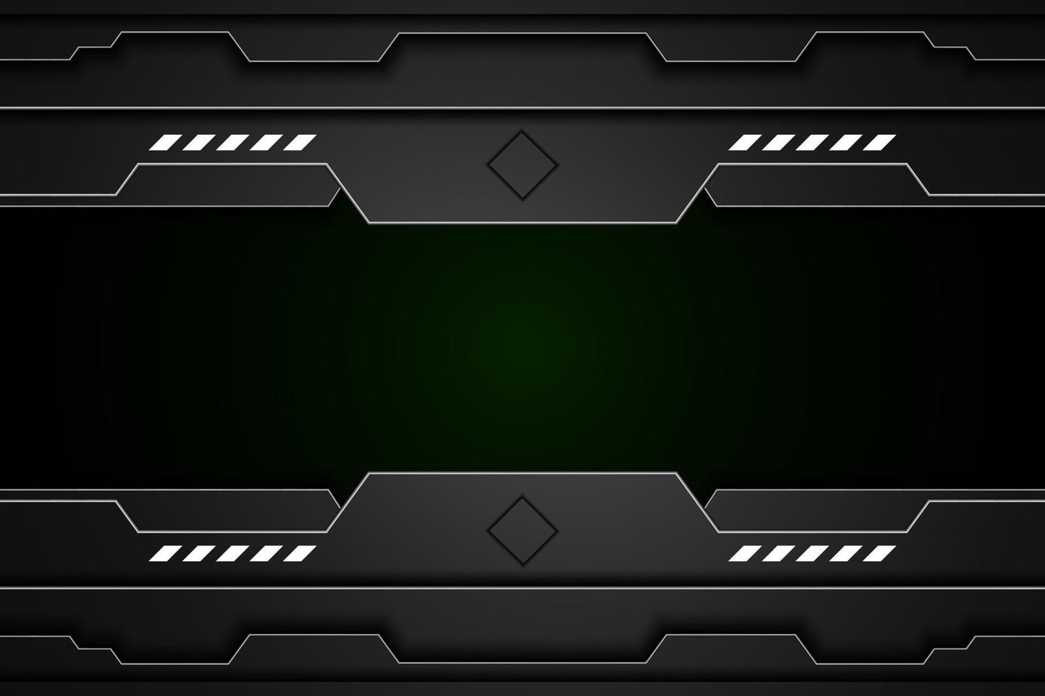 abstracte metalen koolstoftextuur modern en randlijnen chroom op groen zwart. ontwerp futuristische technische achtergrond. vector illustratie