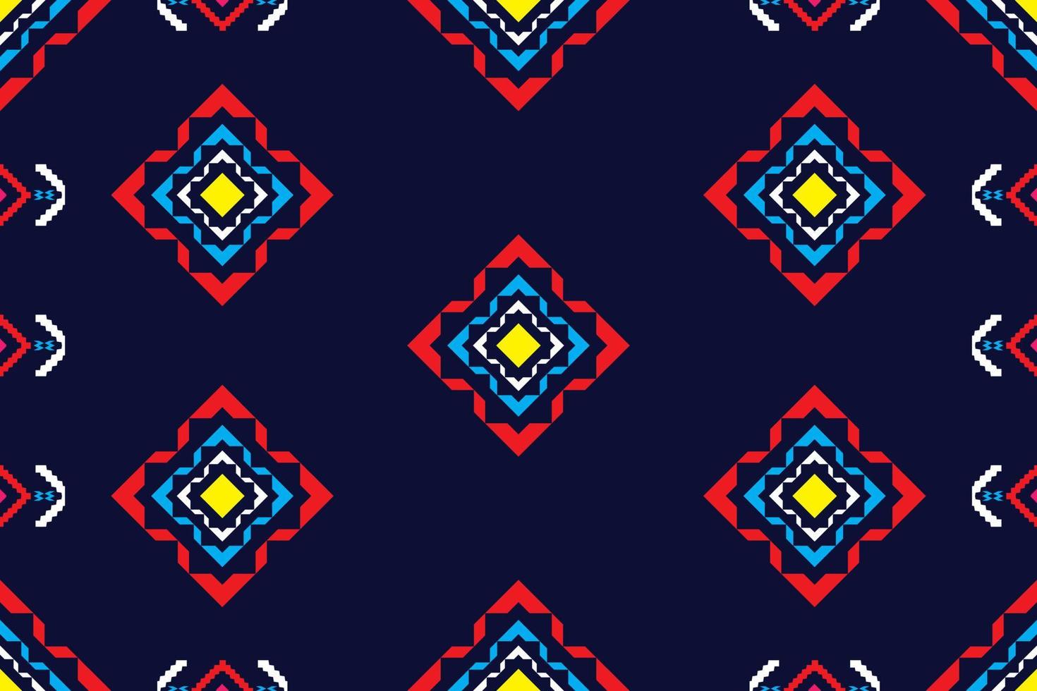 geometrisch ontwerp patroon stof etnische Oosterse traditionele naadloze voor borduurstijl, gordijn, achtergrond, tapijt, behang, doek, inwikkeling, batik, stof, vectorillustratie. vector