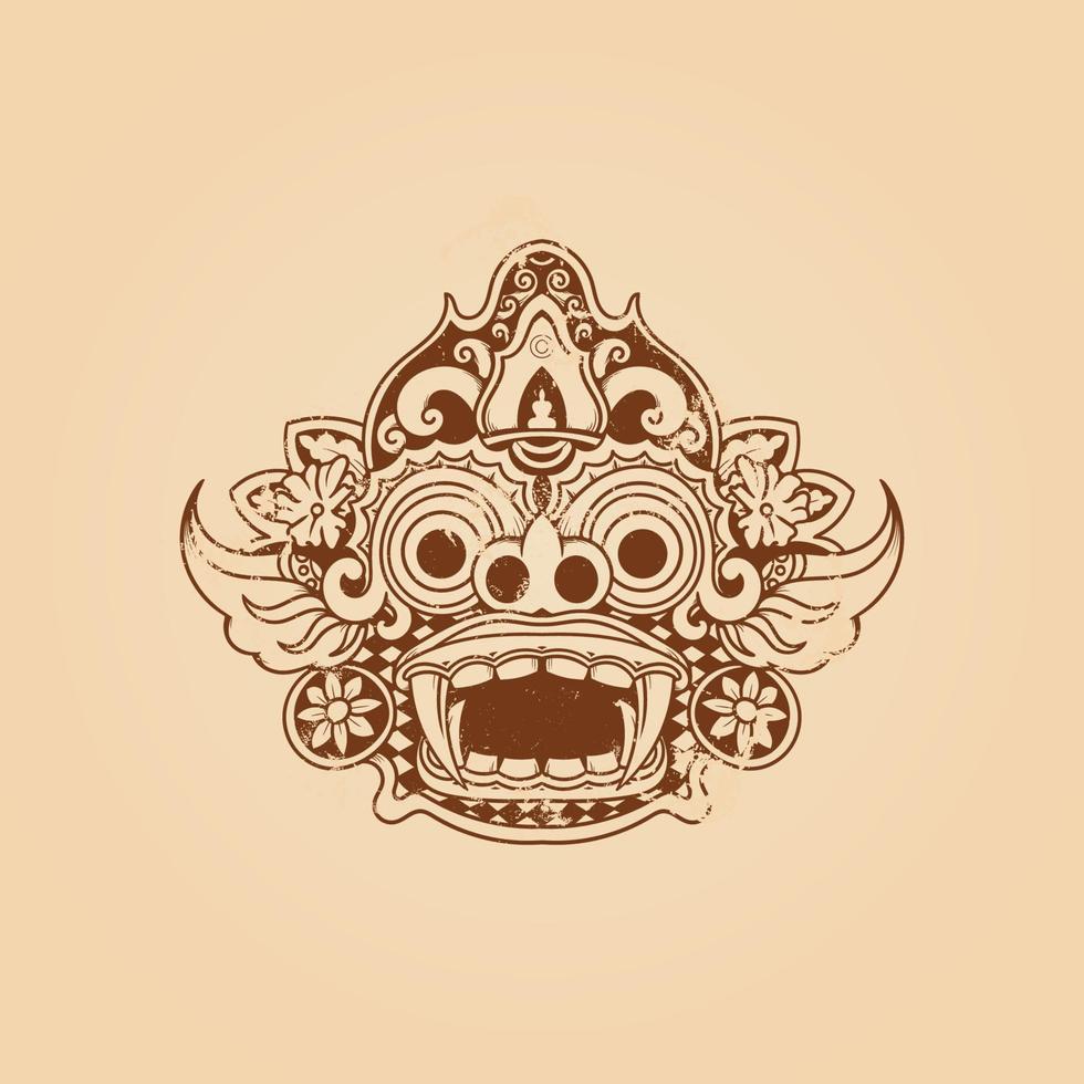 Balinese barong masker grunge textuur vectorillustratie vector