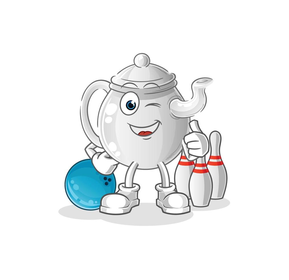 theepot stripfiguur. cartoon mascotte vectorillustratie vector