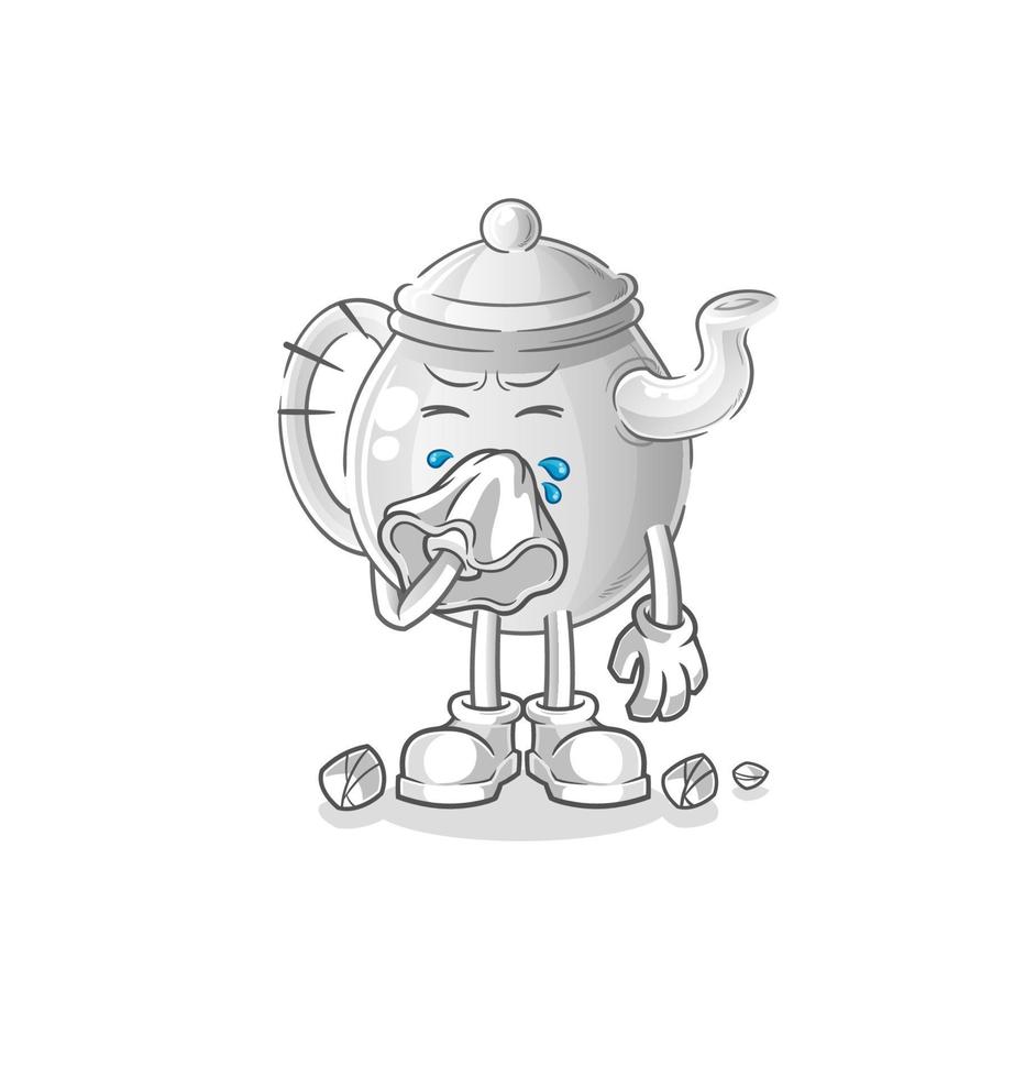 theepot stripfiguur. cartoon mascotte vectorillustratie vector