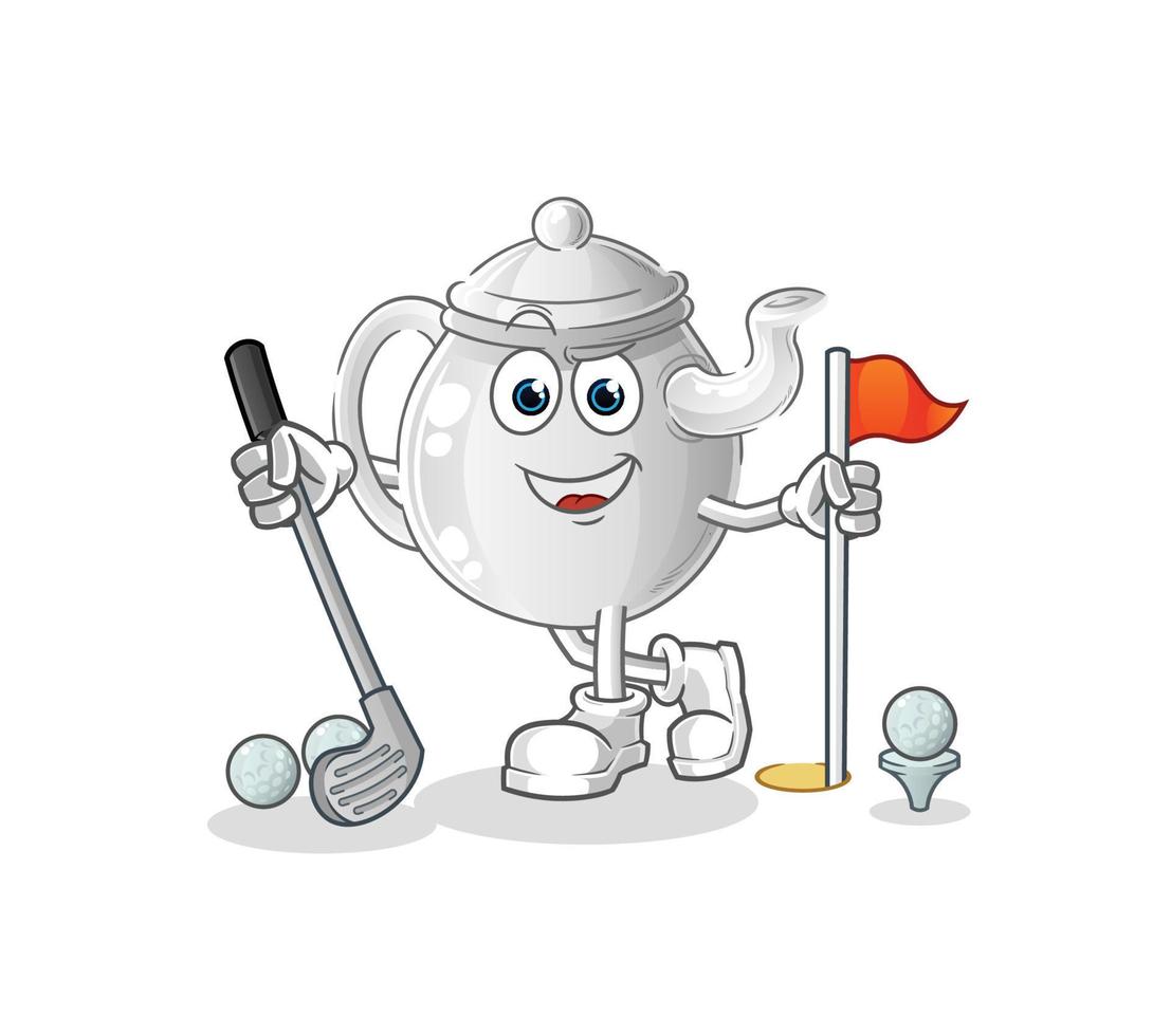 theepot stripfiguur. cartoon mascotte vectorillustratie vector