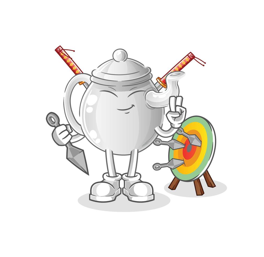 theepot stripfiguur. cartoon mascotte vectorillustratie vector