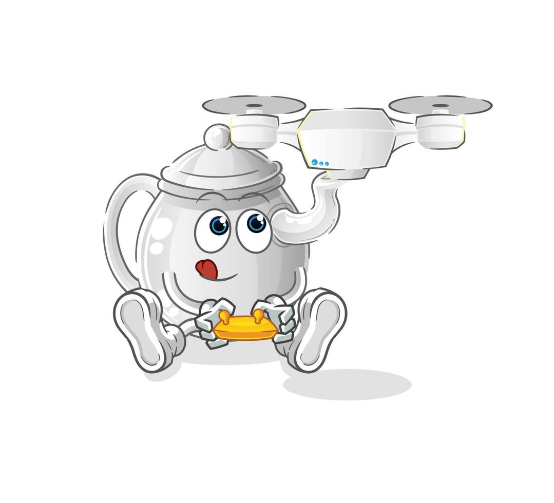 theepot stripfiguur. cartoon mascotte vectorillustratie vector