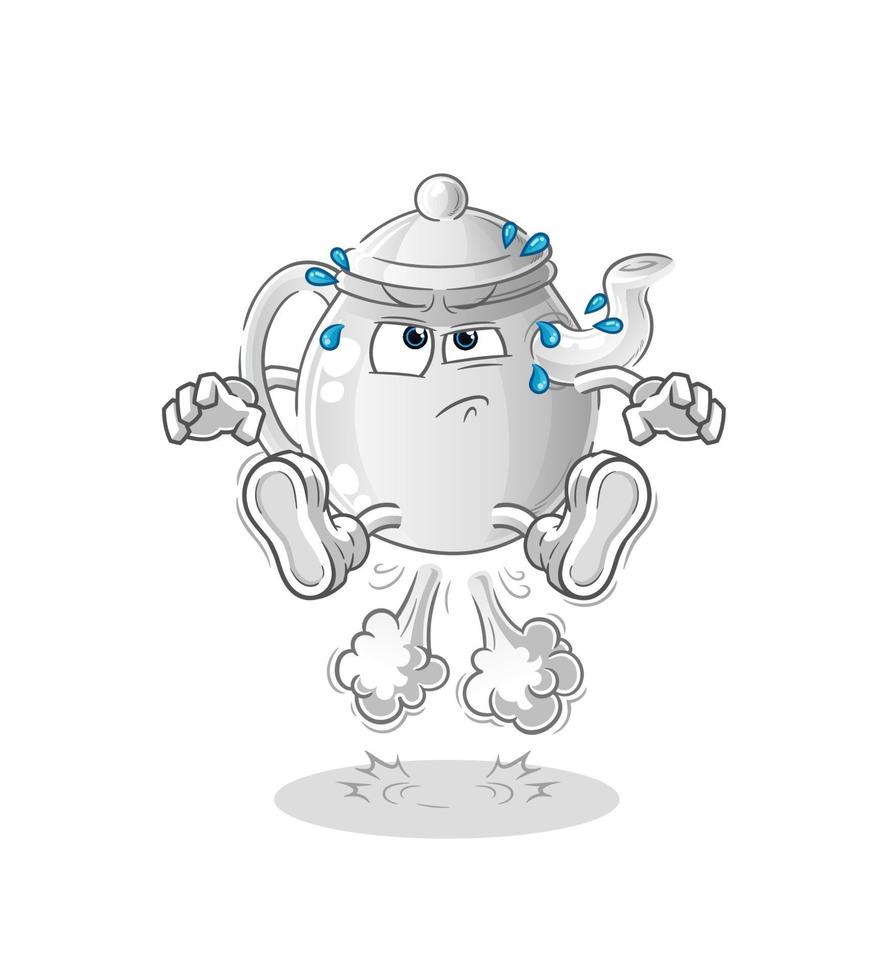 theepot stripfiguur. cartoon mascotte vectorillustratie vector