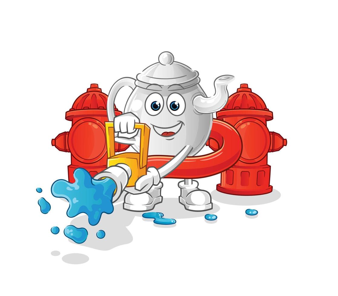 theepot stripfiguur. cartoon mascotte vectorillustratie vector