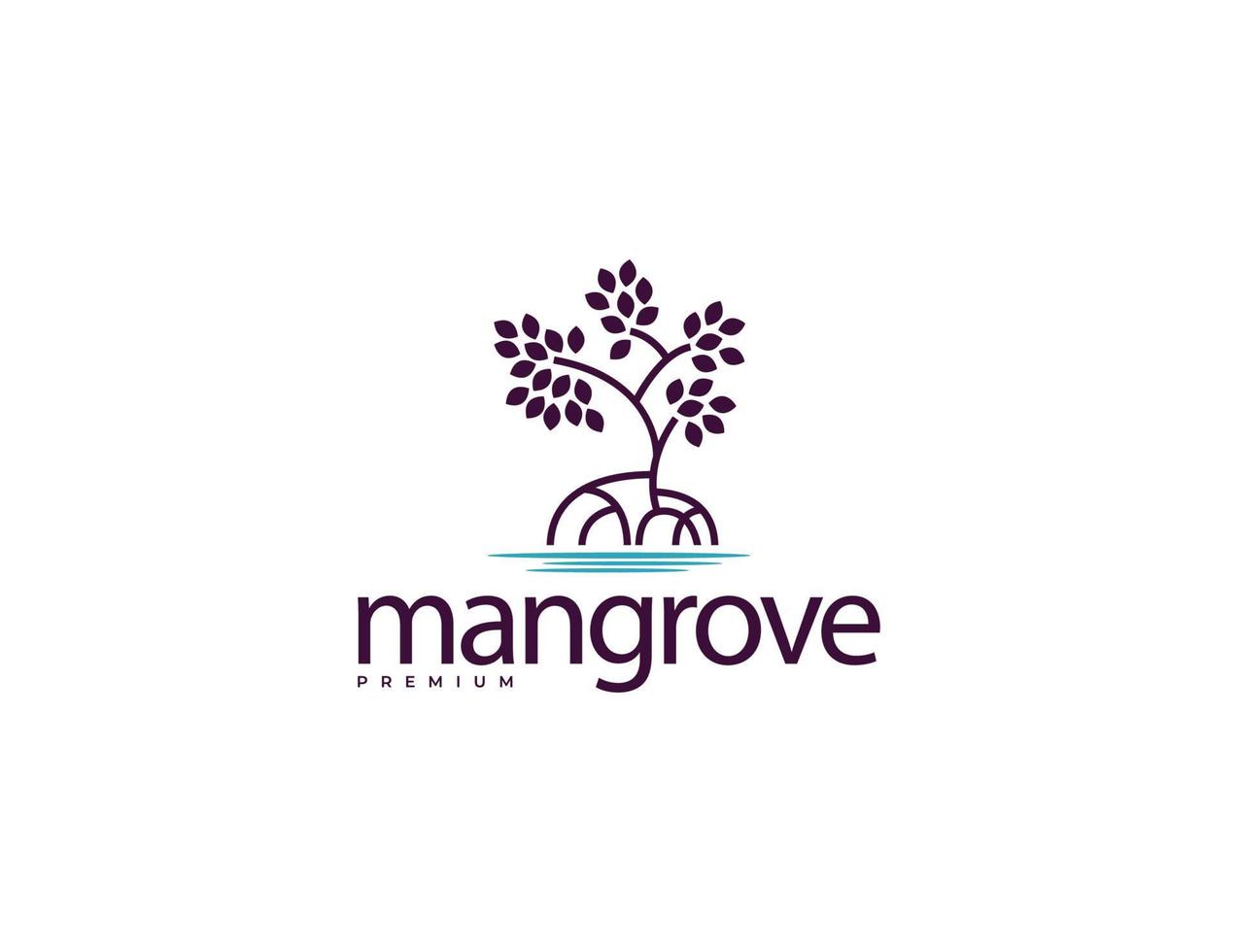 mangroveboom logo met bladeren vector