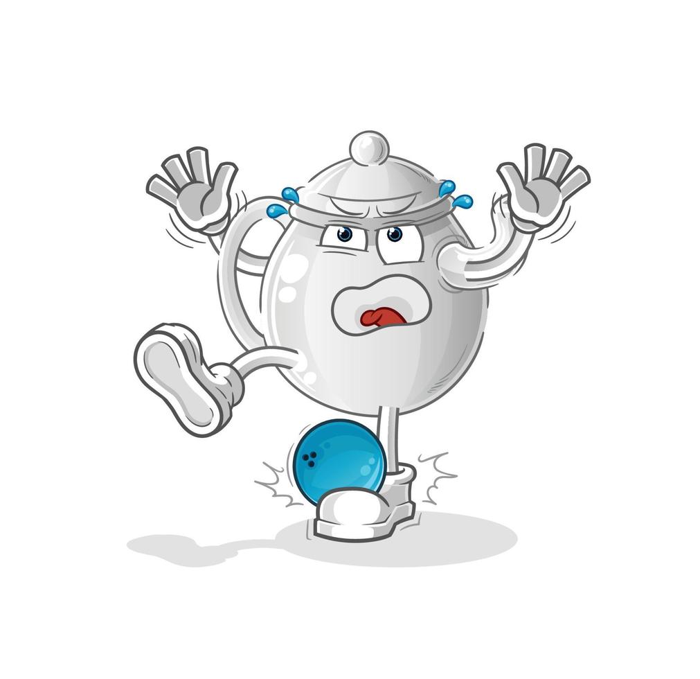 theepot stripfiguur. cartoon mascotte vectorillustratie vector