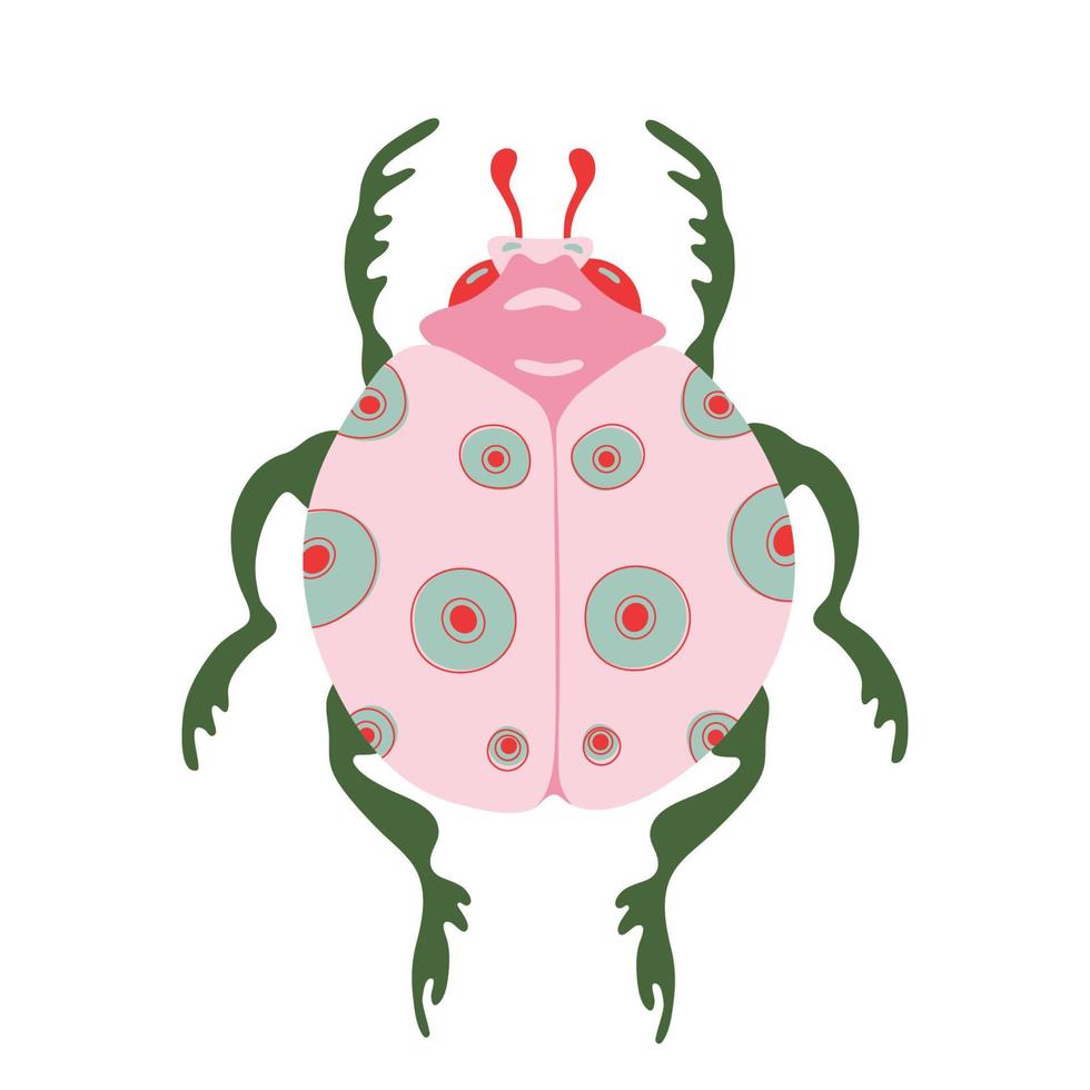 exotische bug, kever icoon. insect bug in platte cartoon stijl geïsoleerd op een witte achtergrond. vectorillustratie om af te drukken, kinderdagverblijf, kleding, kaarten. vector