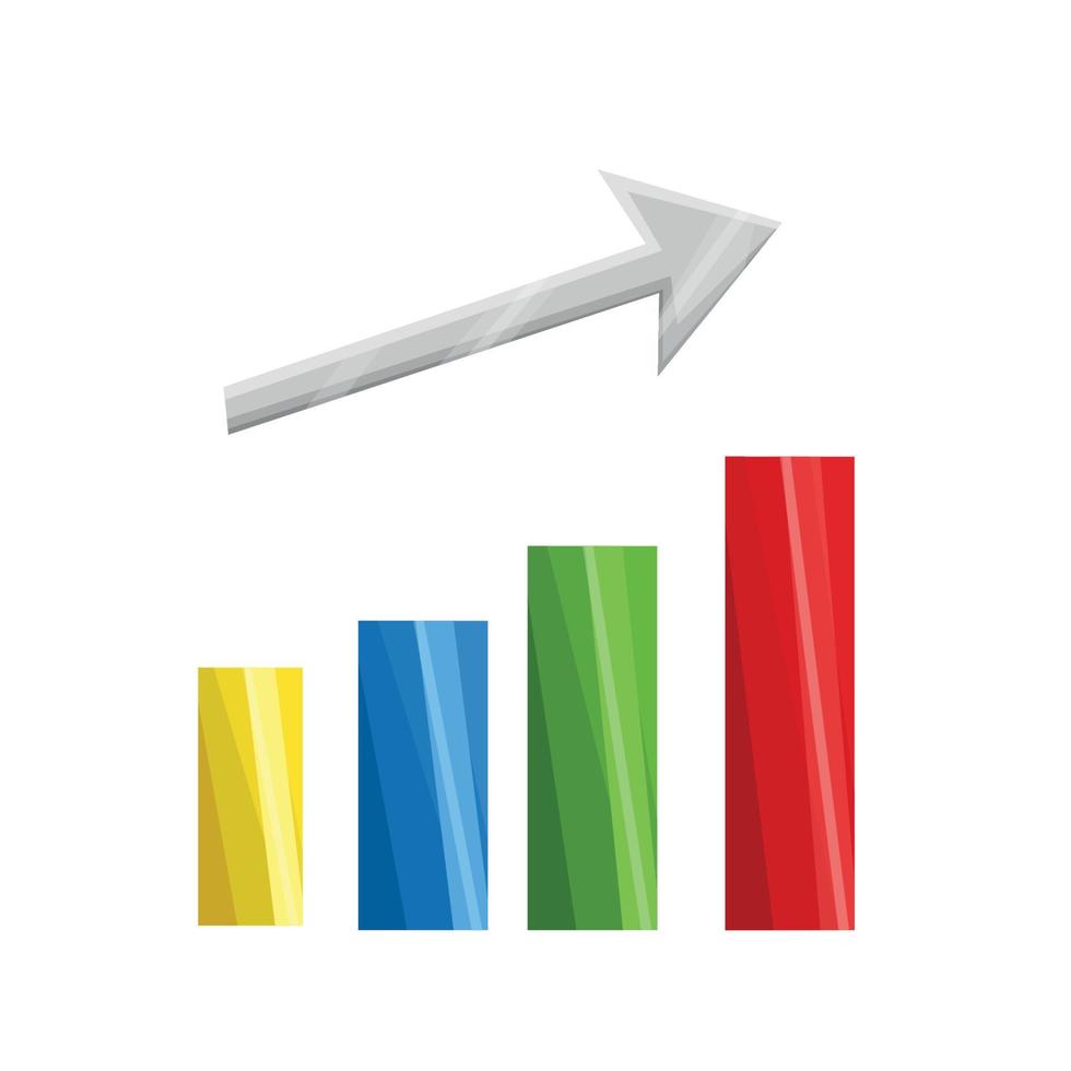 een infographic-element. pijl en histogram. vectorillustratie van een cartoon. vector