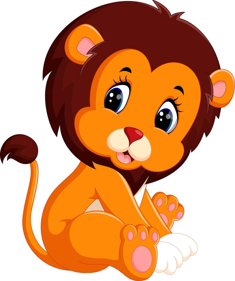 illustratie van schattige baby leeuw cartoon vector