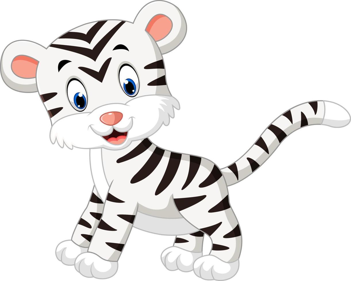 illustratie van schattige baby witte tijger vector
