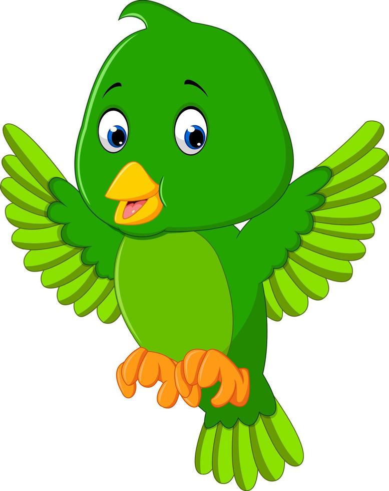 schattige groene vogel cartoon vector