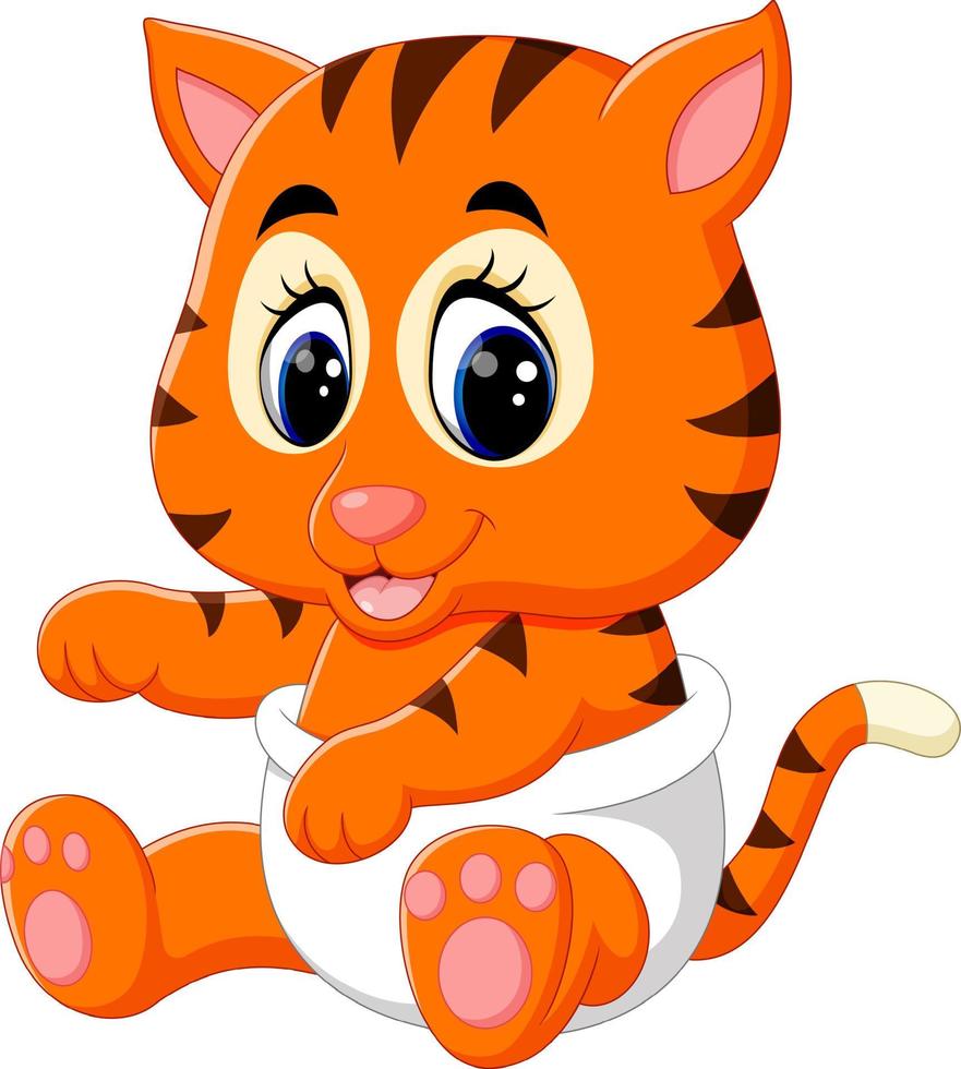 illustratie van schattige baby tijger vector