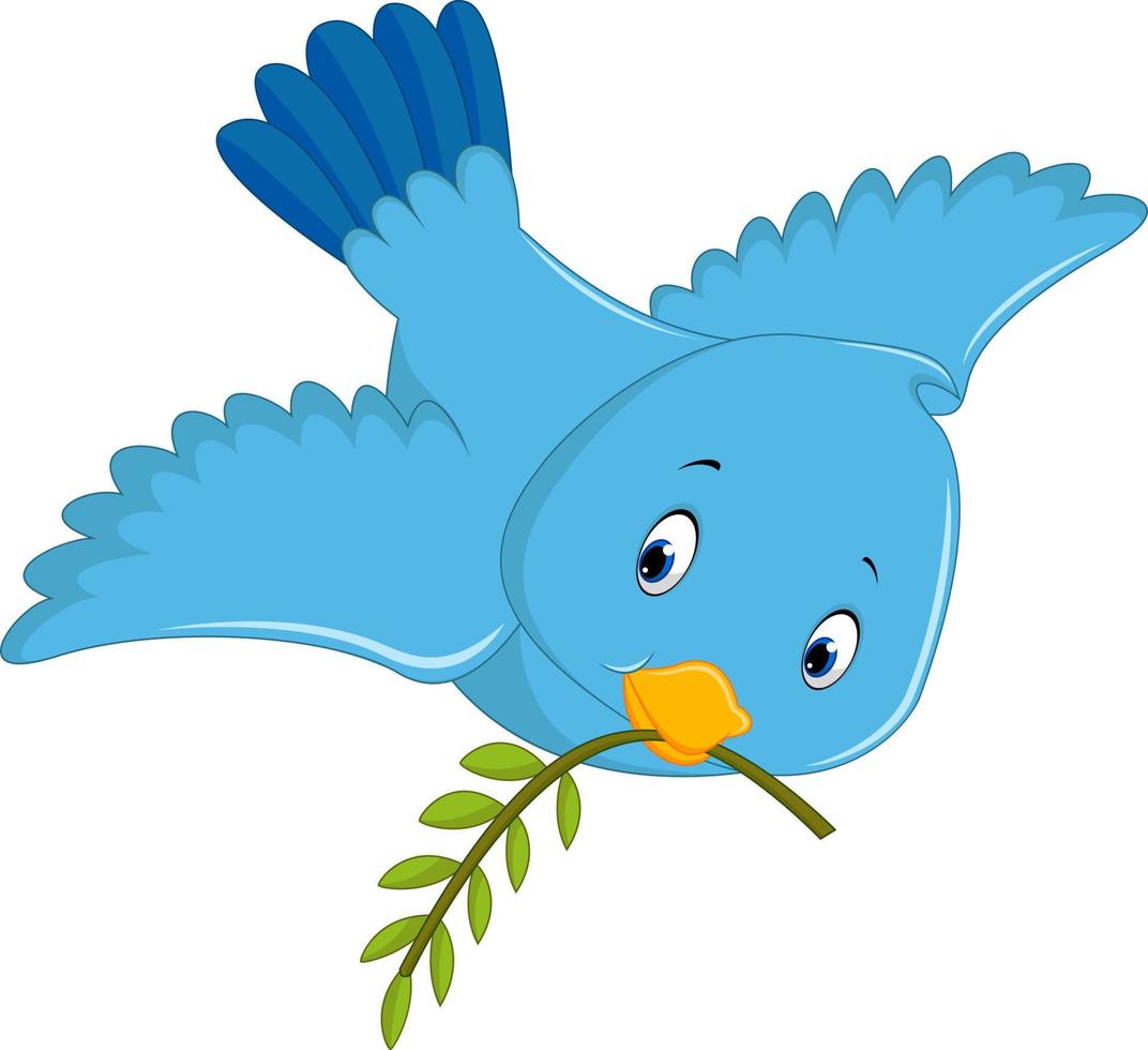 schattige blauwe vogel cartoon vector