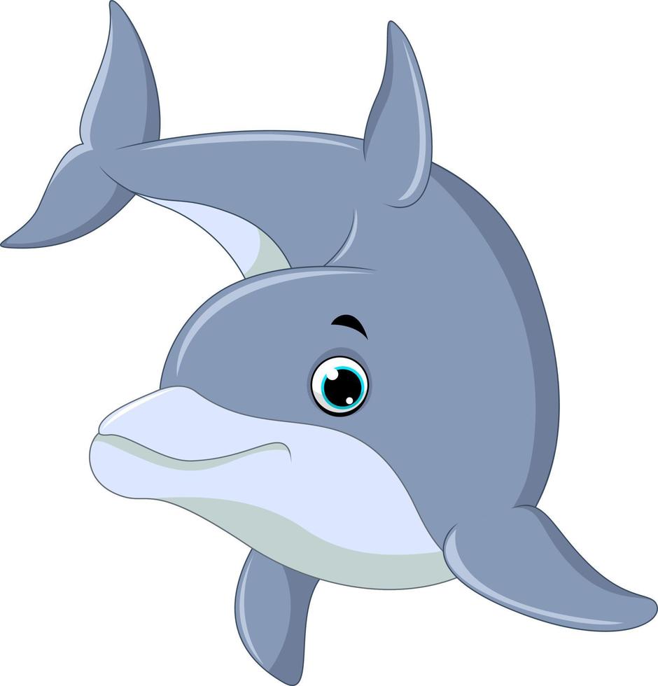 zwemmende dolfijn geïsoleerd op witte achtergrond vector