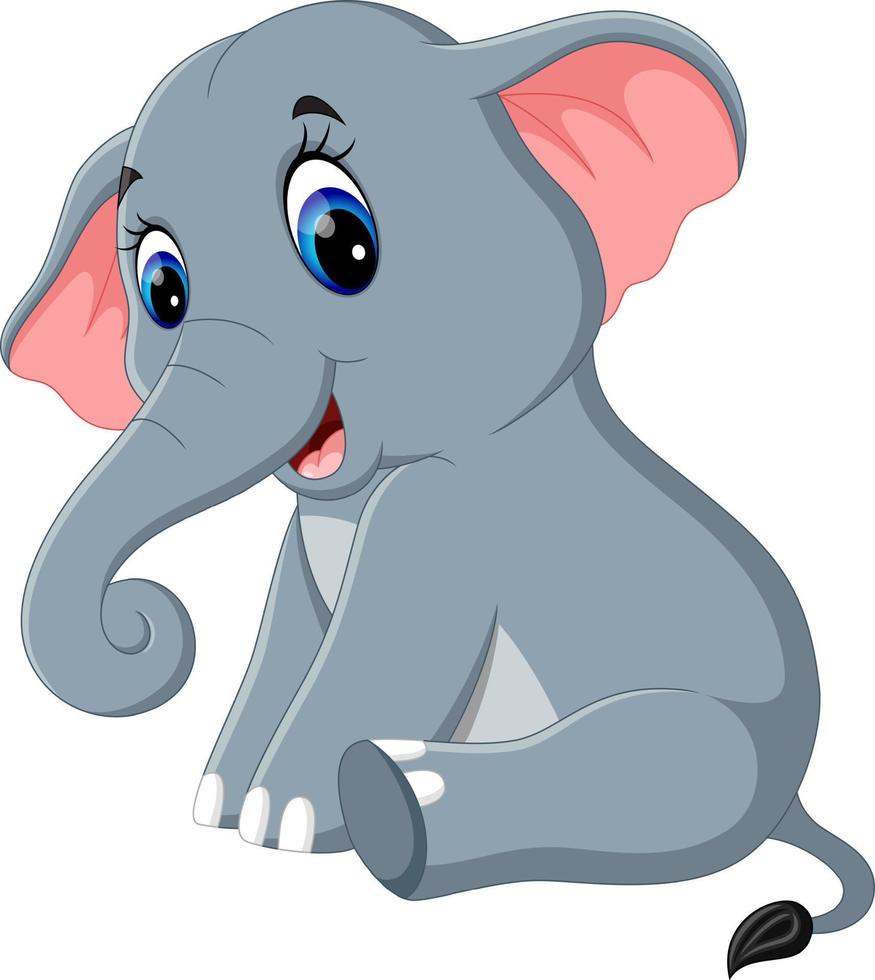 illustratie van schattige olifant cartoon vector