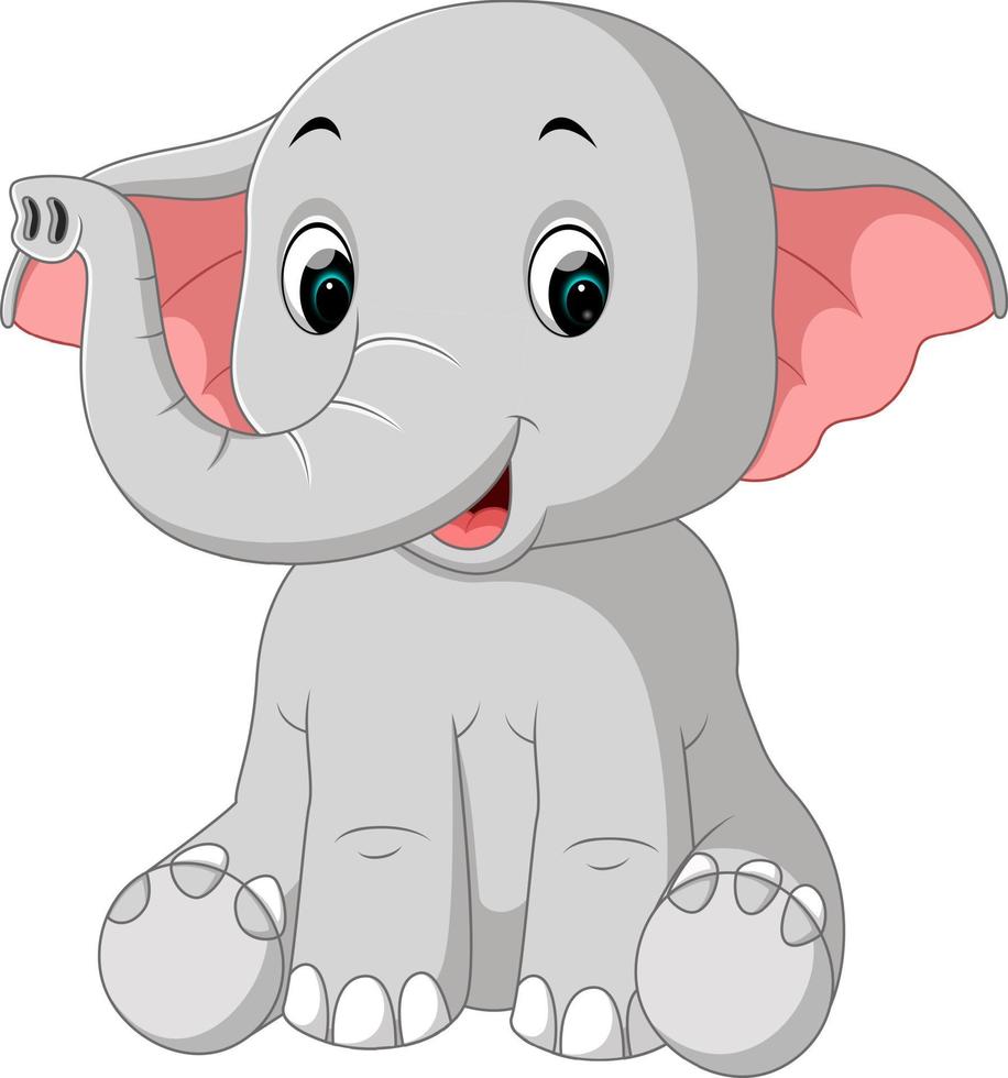 schattige olifant cartoon vector