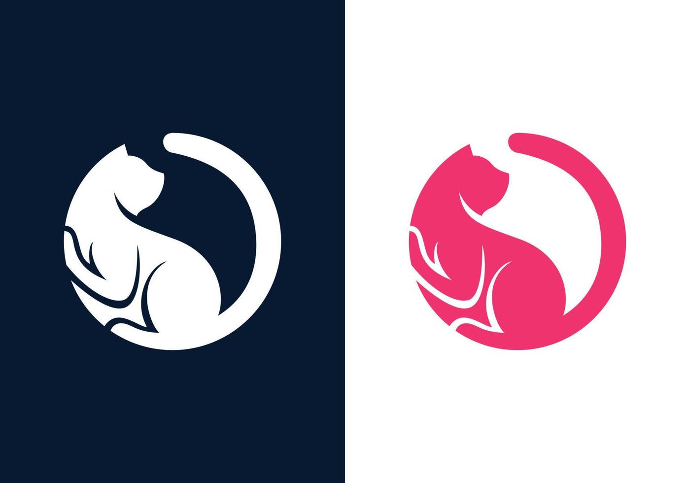 katten cirkel logo ontwerp vector