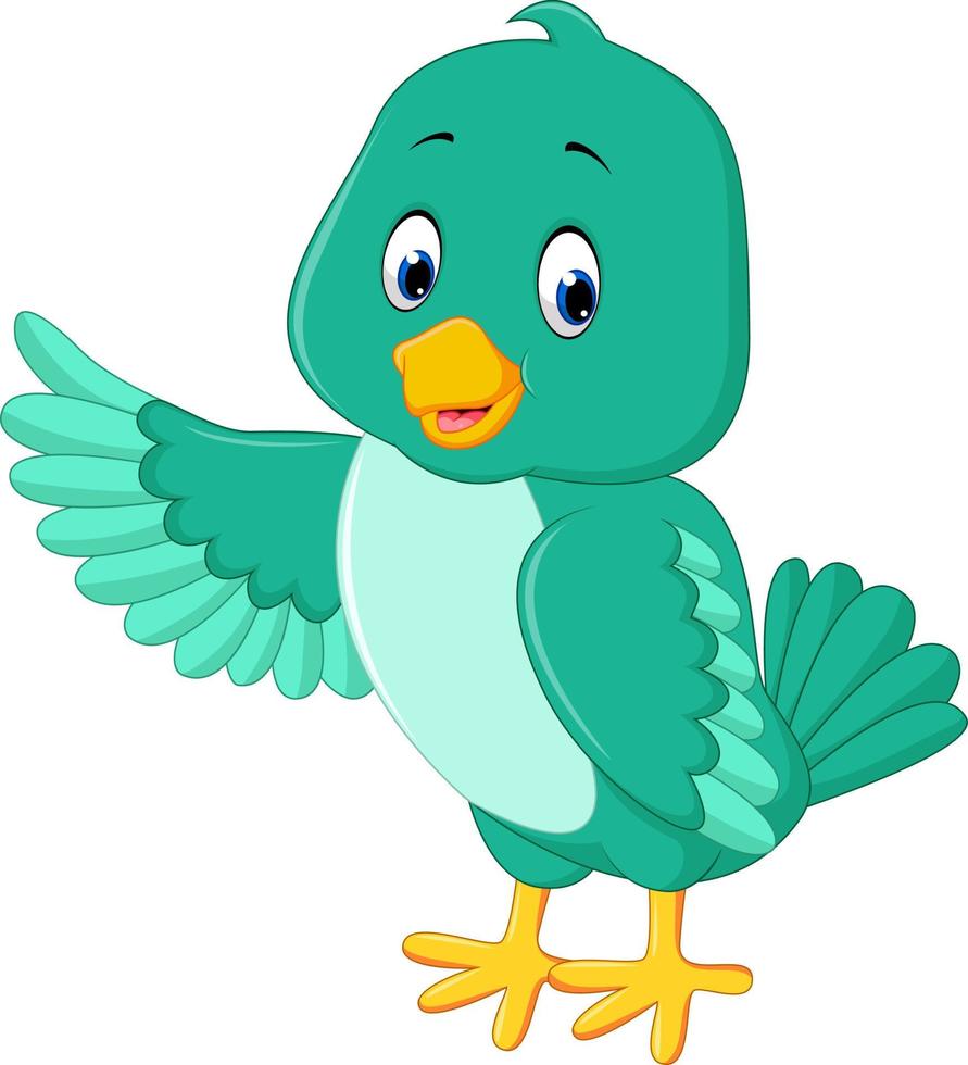 schattige groene vogel cartoon vector