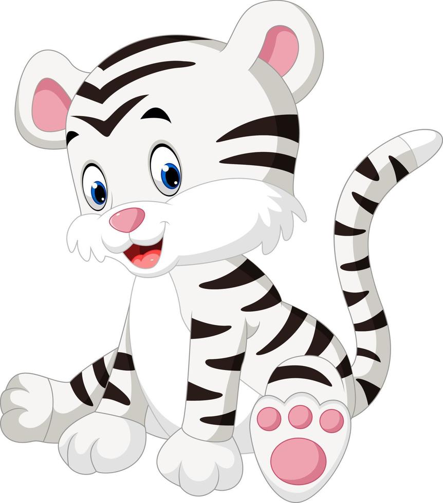 illustratie van schattige baby witte tijger vector