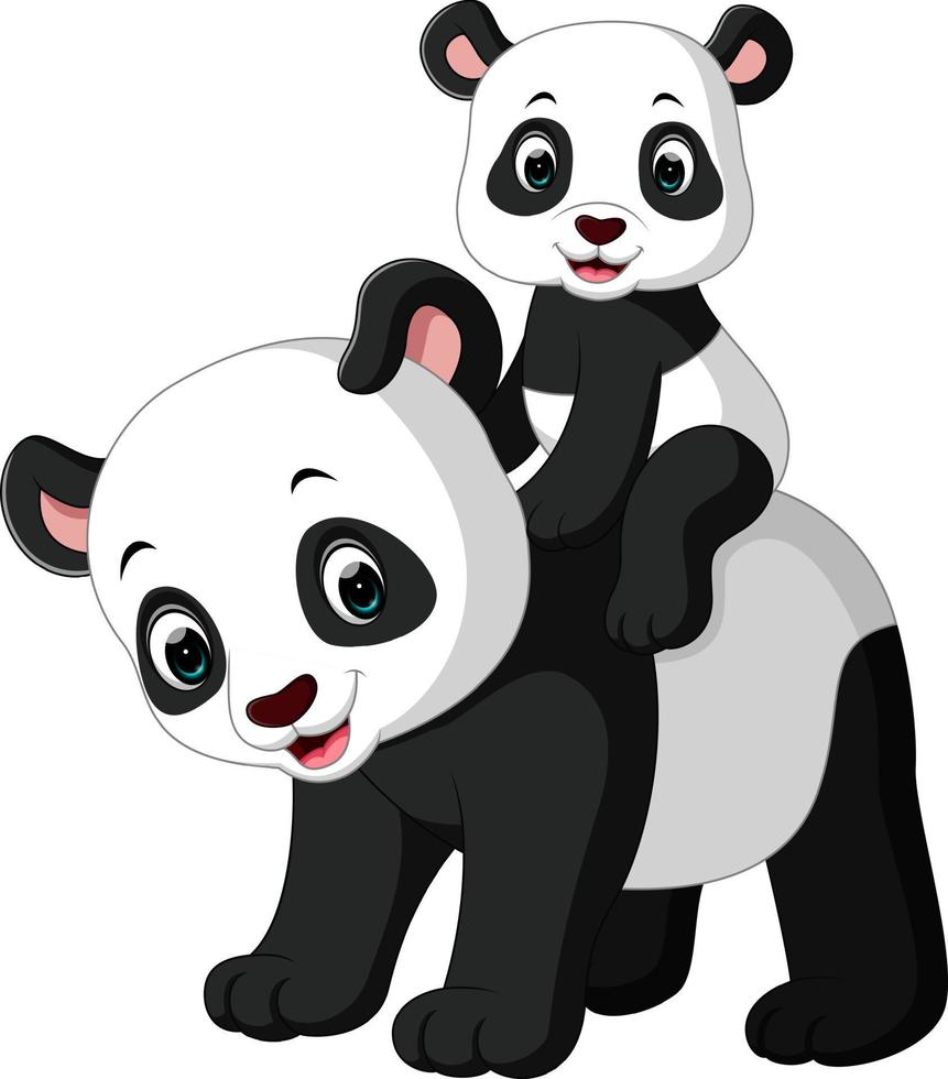 schattige panda cartoon vector