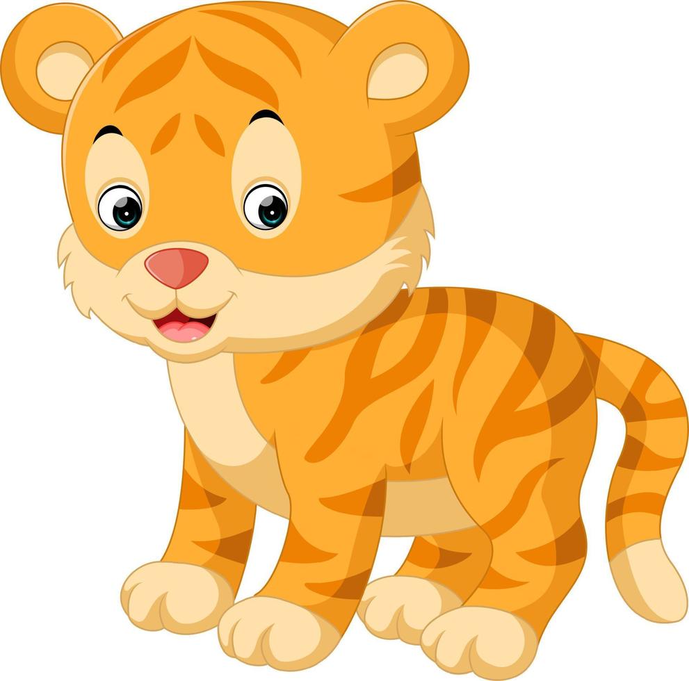 schattige tijger tekenfilm vector