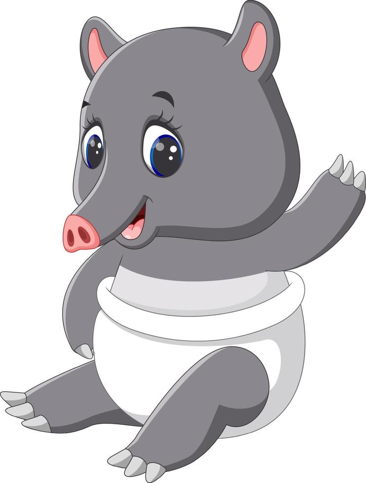 illustratie van schattige tapir-cartoon vector