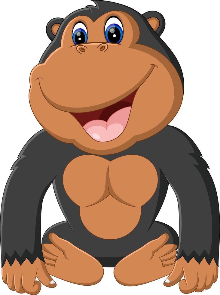 illustratie van schattige gorilla-cartoon vector